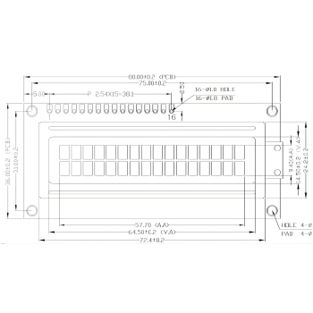 WYŚWIETLACZ LCD 2X16 ZNAKÓW LCD-AC-1602E-YIY/G-E6 ZIELONY JUSTPI