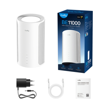 DOMOWY SYSTEM WI-FI MESH M11000(1-PACK) Wi-Fi 7 2.4 GHz, 5 GHz, 6 GHz 688 Mb/s + 4324 Mb/s + 5765 Mb/s CUDY