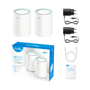 DOMOWY SYSTEM WI-FI MESH M1300(2-PACK) 2.4 GHz, 5 GHz, 300 Mb/s + 867 Mb/s CUDY