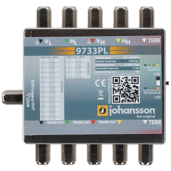 MULTISWITCH UNICABLE I/II MS-9733PL 5 WEJŚĆ / 5  WYJŚĆ + 1 WYJŚCIE UNICABLE JOHANSSON