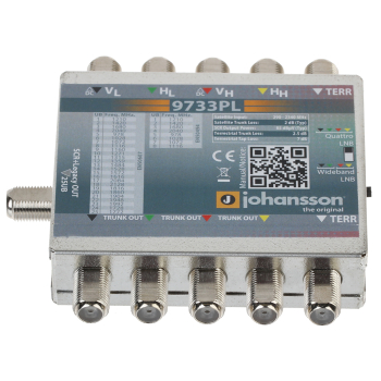 MULTISWITCH UNICABLE I/II MS-9733PL 5 WEJŚĆ / 5  WYJŚĆ + 1 WYJŚCIE UNICABLE JOHANSSON