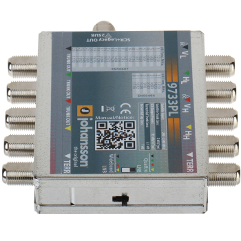 MULTISWITCH UNICABLE I/II MS-9733PL 5 WEJŚĆ / 5  WYJŚĆ + 1 WYJŚCIE UNICABLE JOHANSSON