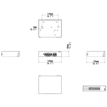SWITCH POE NSW2100-6GT-POE-IN 4-PORTOWY UNIVIEW