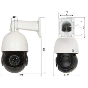 KAMERA IP SZYBKOOBROTOWA OMEGA-40P18-6-AI - 5 Mpx 5.35 ... 96.3 mm