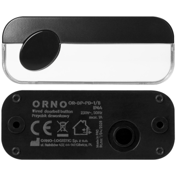 PRZYCISK DZWONKA OR-DP-PD-1/B CZARNY ORNO