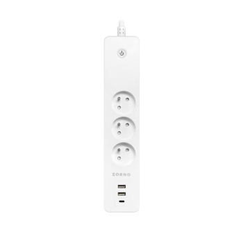 INTELIGENTNA LISTWA ZASILAJĄCA OR-SH-17520/W (3 GNIAZDA + 2 USB + 1 USB-C) 1.8 m ORNO