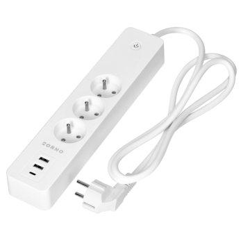 INTELIGENTNA LISTWA ZASILAJĄCA OR-SH-17520/W (3 GNIAZDA + 2 USB + 1 USB-C) 1.8 m ORNO