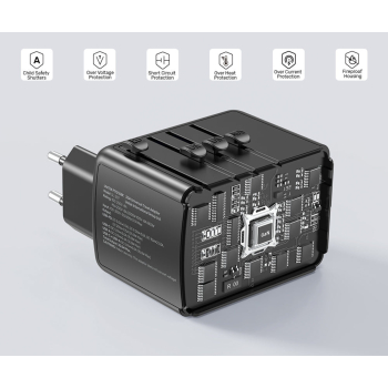UNIWERSALNA PRZEJŚCIÓWKA SIECIOWA Z ZASILACZEM USB P1121ABK01 UNITEK