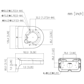 UCHWYT DO KAMER KULISTYCH PFB2204W-B DAHUA