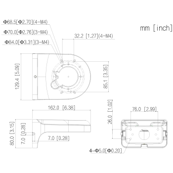 UCHWYT DO KAMER KULISTYCH PFB2204W DAHUA
