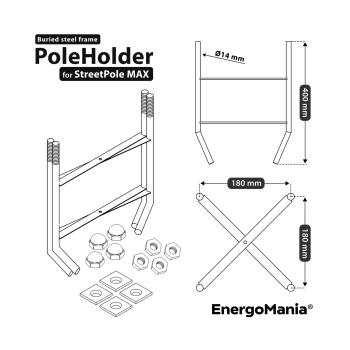 KOTWA DO BETONU POLEHOLDER/18X18X40 EnergoMania