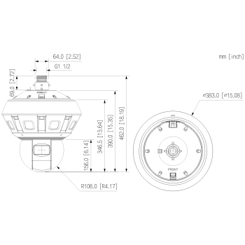 KAMERA IP OBROTOWA ZEWNĘTRZNA PSDW82442M-A270-D440-DC36V-S3 PANORAMICZNA WizMind - 4 Mpx, 22 Mpx 5.5 ... 300 mm, 6 X 2.8 mm DAHUA
