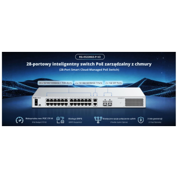 SWITCH POE RG-ES228GS-P-V2 24-PORTOWY + 2X UPLINK + 2X SFP REYEE