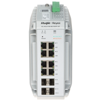 SWITCH PRZEMYSŁOWY POE RG-NIS3100-8GT4SFP-HP 8-PORTOWY SFP REYEE