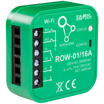INTELIGENTNY PRZEŁĄCZNIK ROW-01/16A Wi-Fi 230 V AC ZAMEL