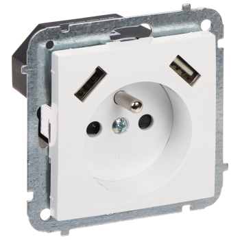 GNIAZDO POJEDYNCZE Z ZASILACZEM USB SANTRA/4188-10/EPN 230 V 16 A Elektro-Plast