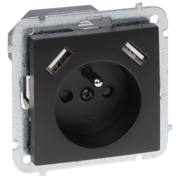 GNIAZDO POJEDYNCZE Z ZASILACZEM USB SANTRA/4188-19/EPN 230 V 16 A Elektro-Plast
