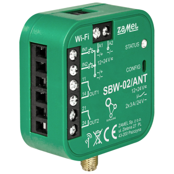 INTELIGENTNY STEROWNIK BRAM I DRZWI SBW-02/ANT Wi-Fi, 12 ... 24 V AC/DC ZAMEL