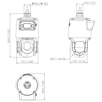 KAMERA IP SZYBKOOBROTOWA SDT4E425-4F-GB-A-PV1-0400 PANORAMICZNA TiOC WizSense Smart Dual Light - 3.7 Mpx 5 ... 125 mm, 2.8 mm DAHUA