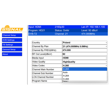 MODULATOR DVB-T/T2/C SIGNAL-4K/HDMI SIGNAL