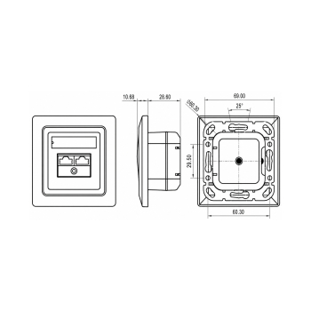 GNIAZDO KOŃCOWE RJ-45 SX9-1-5E-STP-WH SOLARIX