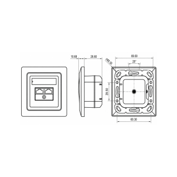 GNIAZDO KOŃCOWE RJ-45 SX9-2-5E-STP-WH SOLARIX