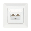 GNIAZDO KOŃCOWE RJ-45 SX9-2-5E-UTP-WH SOLARIX