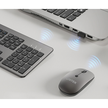 ZESTAW BEZPRZEWODOWY KLAWIATURA I MYSZ OPTYCZNA T054AGY01-US, 1600 dpi QWERTY 2.4 GHz UNITEK