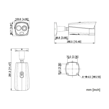 HYBRYDOWA KAMERA TERMOWIZYJNA IP TPC-BF2241-B7F8-DW-S2 7.0 mm - 960p, 8.0 mm - 4 Mpx DAHUA