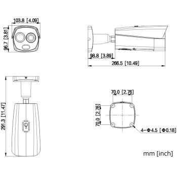 HYBRYDOWA KAMERA TERMOWIZYJNA IP TPC-BF2241-TB7F8-DW-S2 7.0 mm - 960p, 8.0 mm - 4 Mpx DAHUA