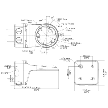 UCHWYT DO KAMER KULISTYCH TR-JB07/WM03-G-IN-V2 UNIVIEW