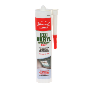 AKRYL SZPACHLOWY LEKKI UAL-310 KARTUSZ 310 ml BIAŁY WKRĘT-MET KLIMAS