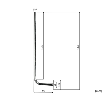 UCHWYT MUROWY UML-38L30X125/HDG