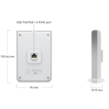 PUNKT DOSTĘPOWY UQ-U6-IW UniFi Wi-Fi 6 2.4 GHz, 5 GHz, 573.5 Mbps + 4800 Mbps UBIQUITI