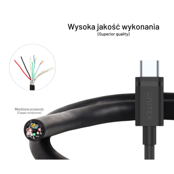 PRZEWÓD USB3.1-A/USB-C/1.0M-UNITEK USB-A/USB-C 1.0 m UNITEK