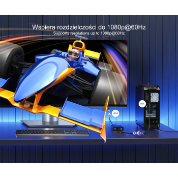 KONWERTER VGA NA HDMI V1112ABK01 + AUDIO UNITEK