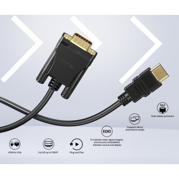 ADAPTER HDMI / VGA V1185A01 2 m 1080p UNITEK