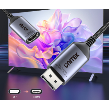 ADAPTER DISPLAYPORT / HDMI V1611A01 15 cm, 8K UNITEK