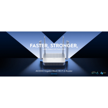 ROUTER WR3000S Wi-Fi 6 2.4 GHz, 5 GHz 574 Mb/s + 2402 Mb/s CUDY