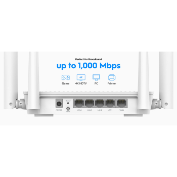 ROUTER WR3000S Wi-Fi 6 2.4 GHz, 5 GHz 574 Mb/s + 2402 Mb/s CUDY