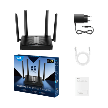 ROUTER WR3600H Wi-Fi 7 2.4 GHz, 5 GHz 688 Mb/s + 2880 Mb/s CUDY