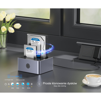 STACJA DOKUJĄCA / KLONUJĄCA DYSKI Y-3026GY01-EU 2 X SATA 2.5 / 3.5 
