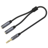 ROZGAŁĘŹNIK AUDIO Y-C956ABK Jack TRS 3.5 mm WTYK / 2 X Jack TRS 3.5 mm GNIAZDO 0.2 m UNITEK